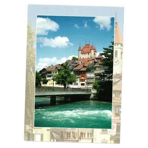 Thun Castle Switzerland Vintage Postcard Scenic View Verlag Karl Engelberger - Picture 1 of 2